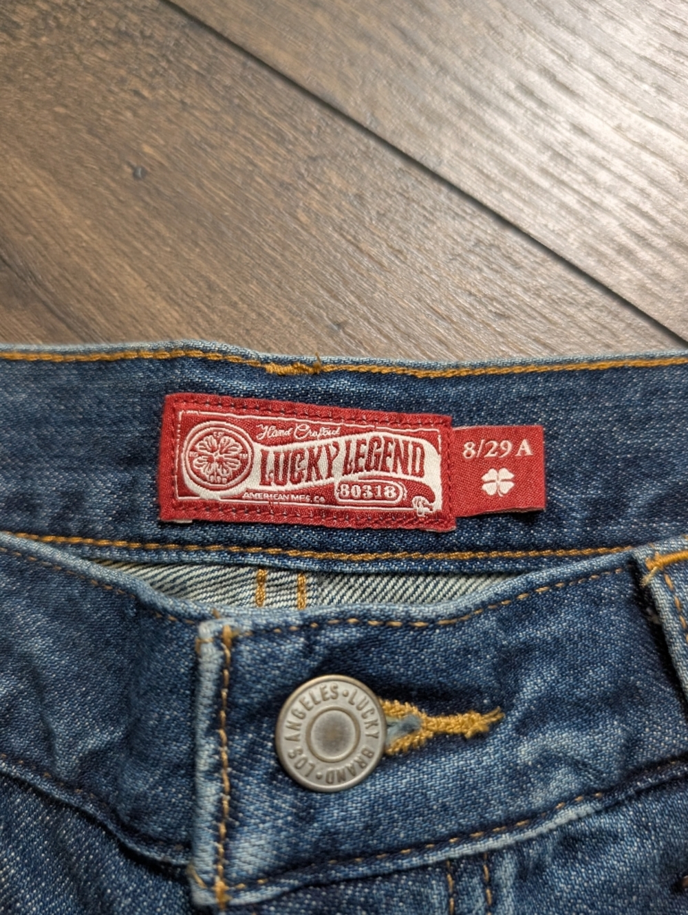 Lucky Legend Lucky Brand Drew Mom High Rise Taper Jeans Bandana Detailing Size 8 - Picture 6 of 10